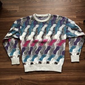 VTG 80s 90s Sweater Funky Squiggles